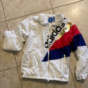 Adidas White and Blue Lightweight Water-Resistant